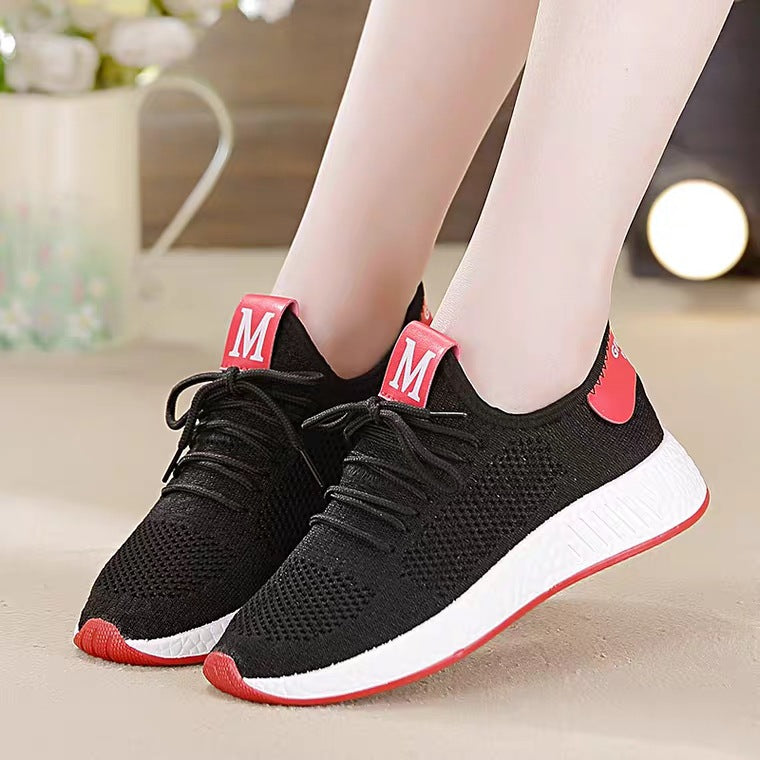 Students wearing flat casual net shoes