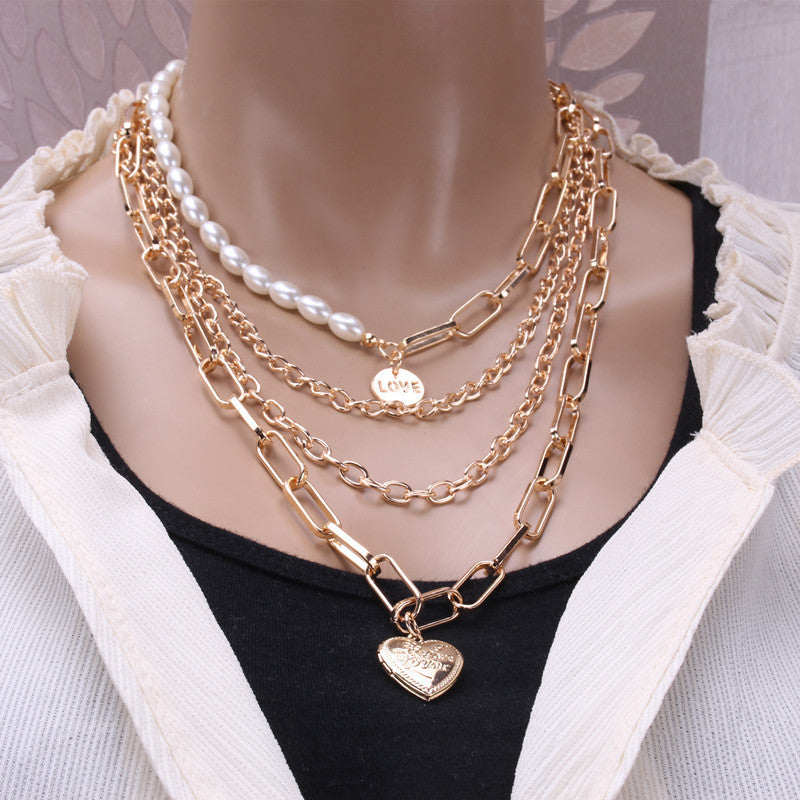 Women's Multi-Layer Heart Pendant Necklace
