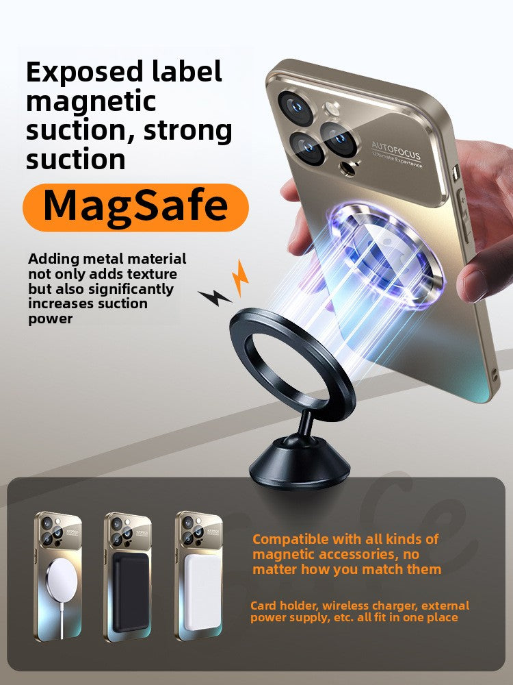 Sandblasted glass magnetic phone case iphone 17