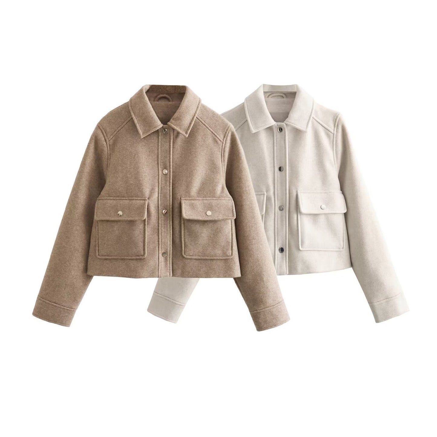 Lapel Side Zipper Short Bomber Jacket