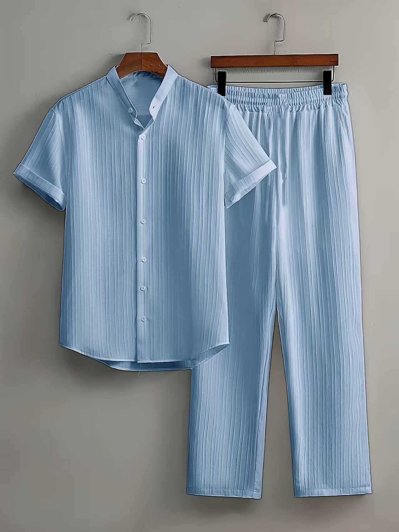 Men's casual short-sleeved suit set (two pieces)