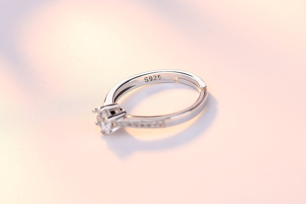 Six Prong Round Zircon Ring