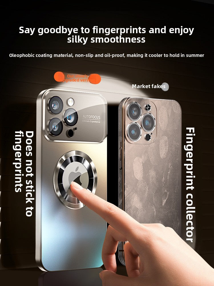 Sandblasted glass magnetic phone case iphone 17