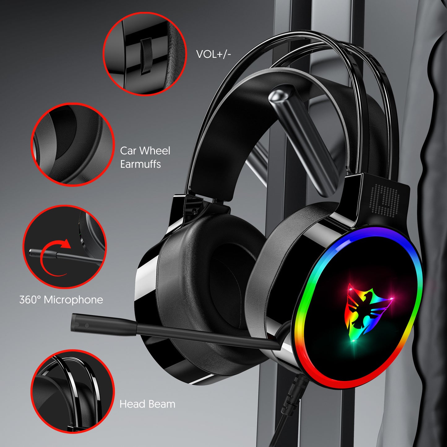E-sports game headphones with microphone