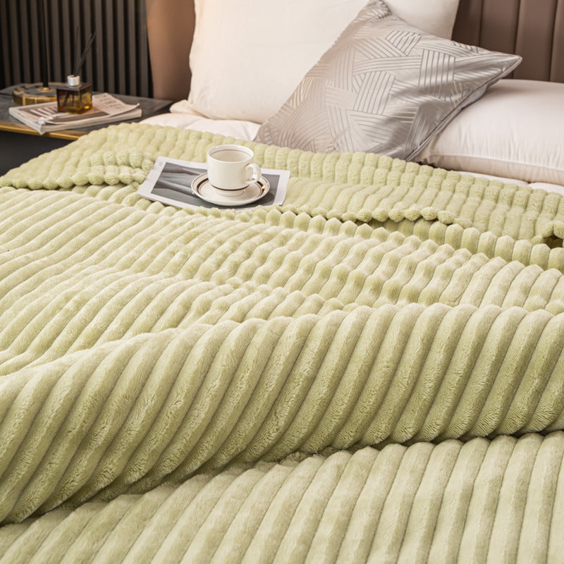 Soft Flannel Rabbit Fur Imitation Blanket