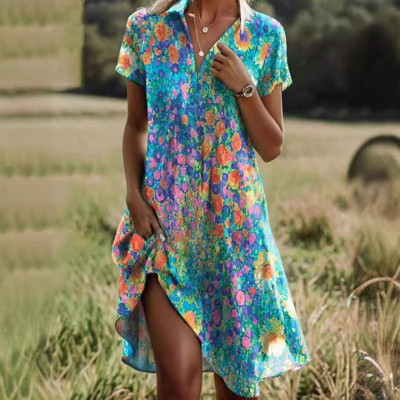 Bohemian print dress for women