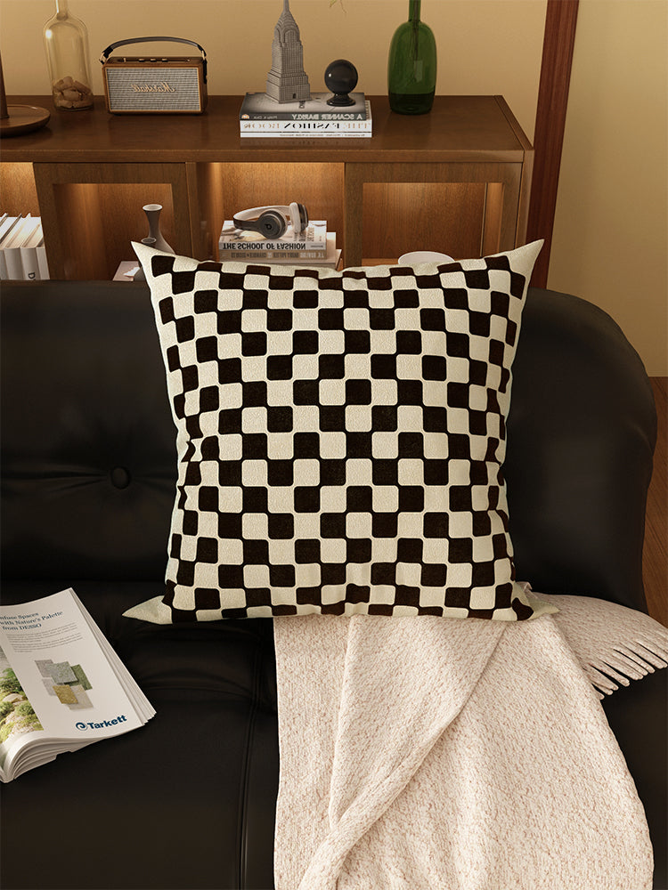 Retro Plaid Sofa Pillow Cushion, Home / Office Decor