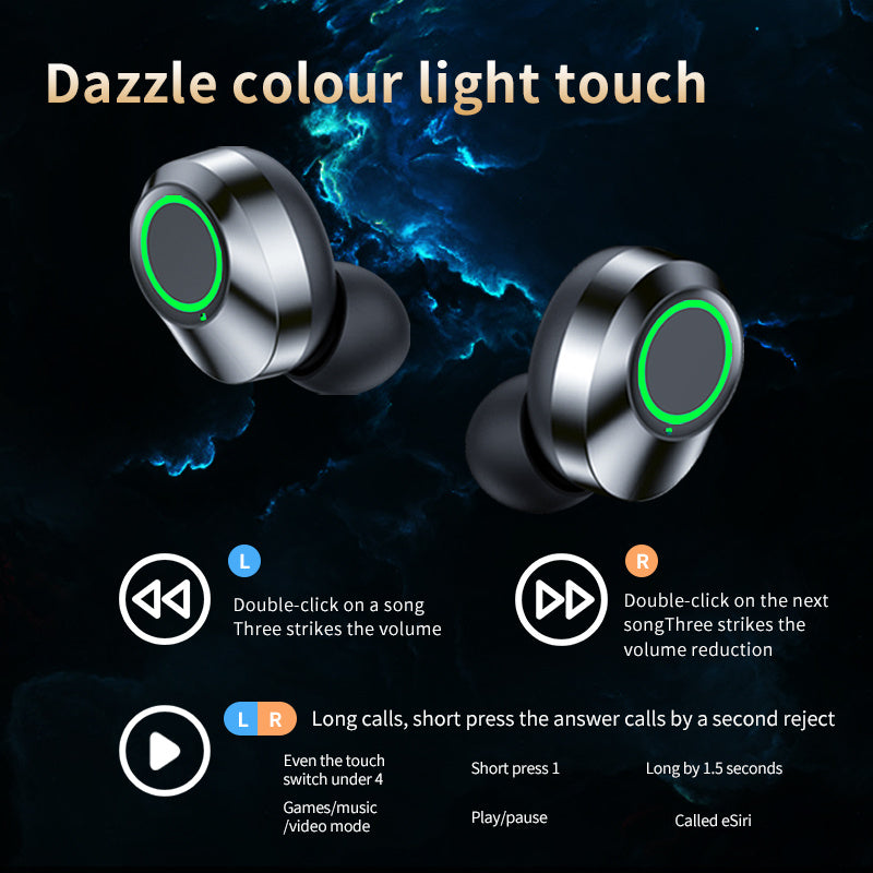 Bezdrátová sluchátka YD03 s technologií Bluetooth TWS, velkoplošná inteligentní digitální obrazovka, dýchací světlo do uší