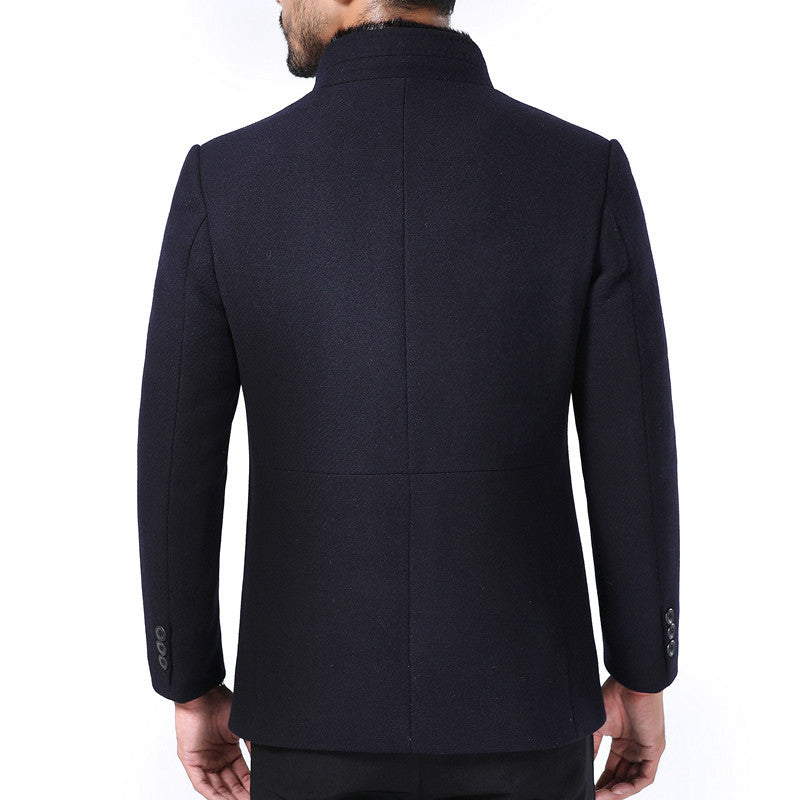 Men's Wool Stand Collar Winter Coat