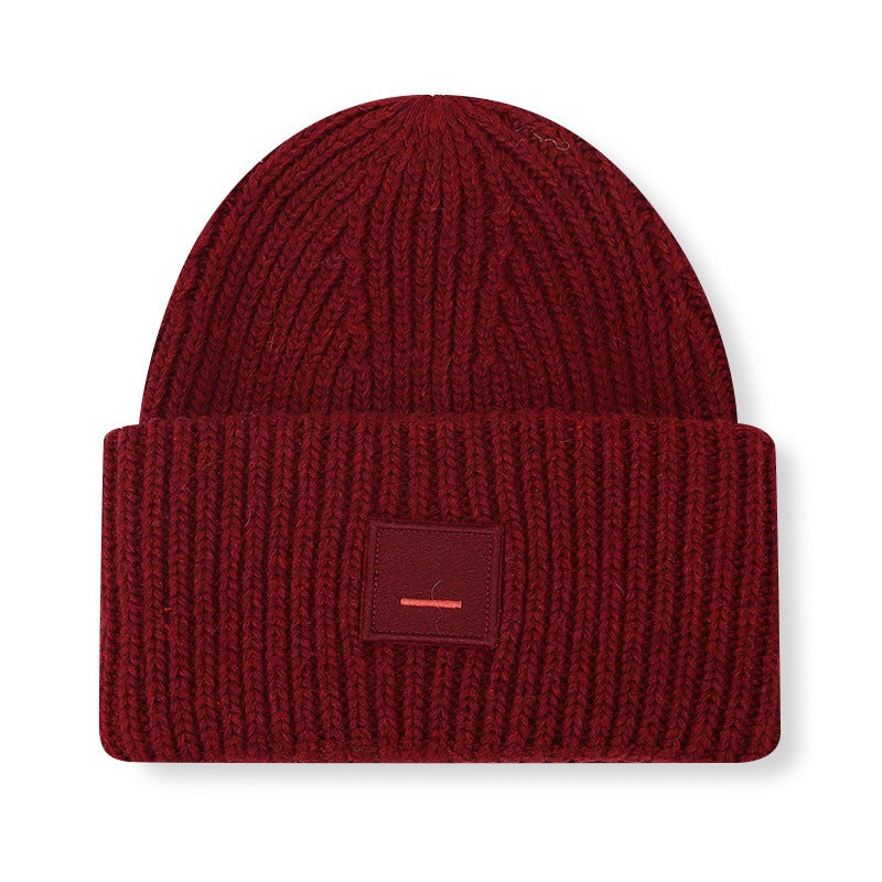 Square Smiley Wool Knitted Winter Hat