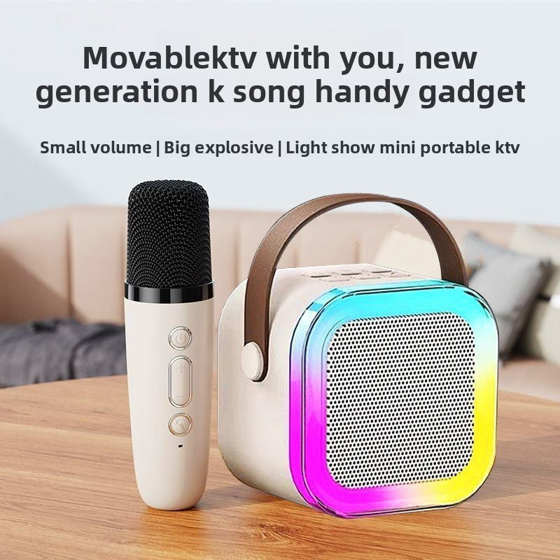 Přenosný Bluetooth reproduktor s karaoke mikrofonem= 
