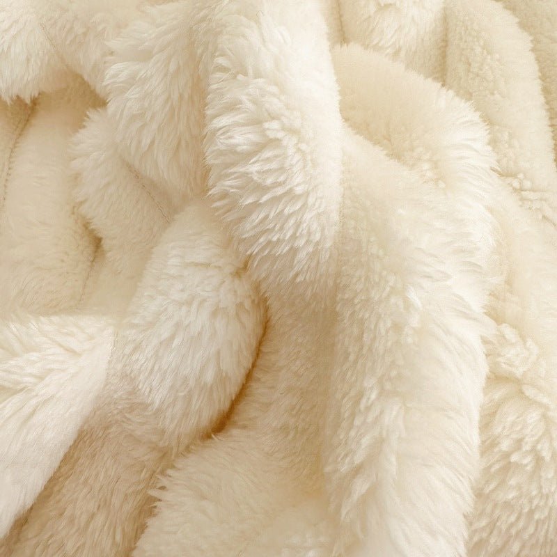 Soft Flannel Rabbit Fur Imitation Blanket