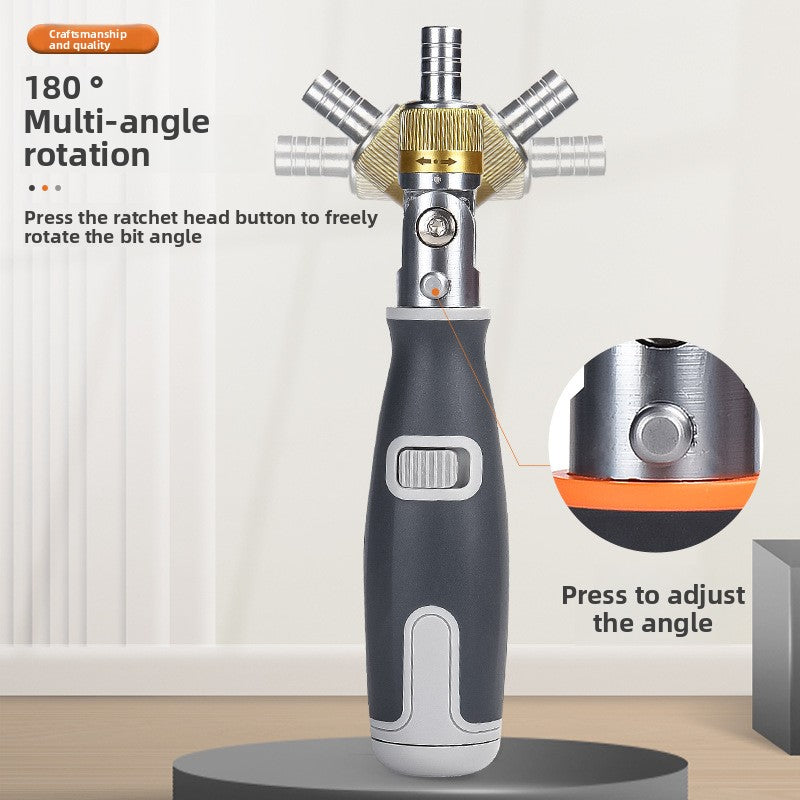 Household Portable 10-in-1 Hidden Bit Multi-Angle Ratchet Corner Screwdriver Set Multi-Functional Screwdriver
