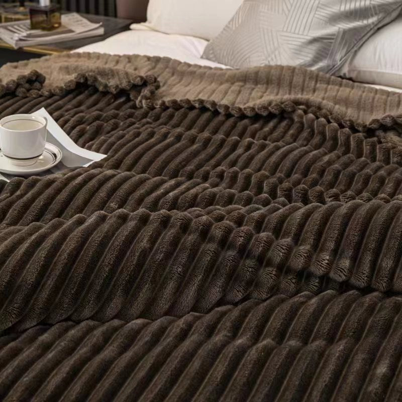Soft Flannel Rabbit Fur Imitation Blanket