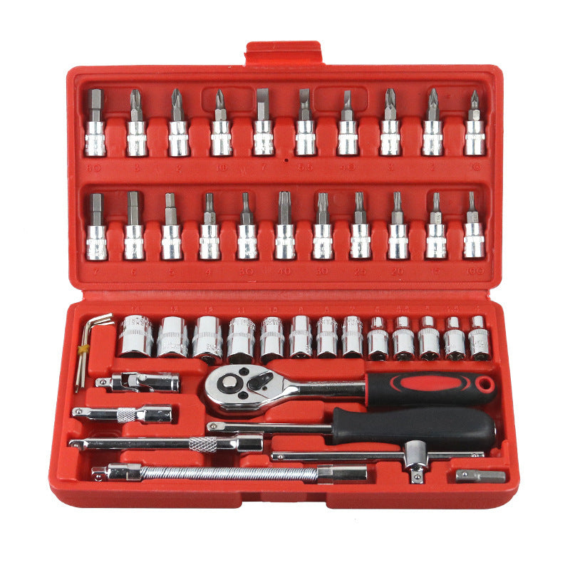 46-Piece Ratchet Socket Wrench Tool