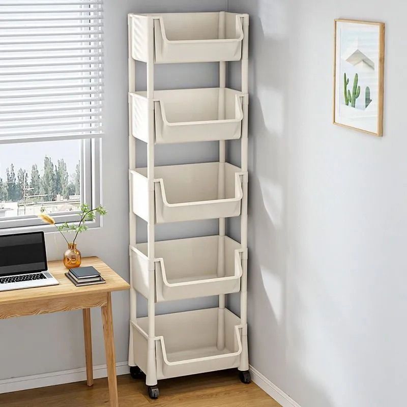 Multi-level floor-standing storage rack for small carts and household use