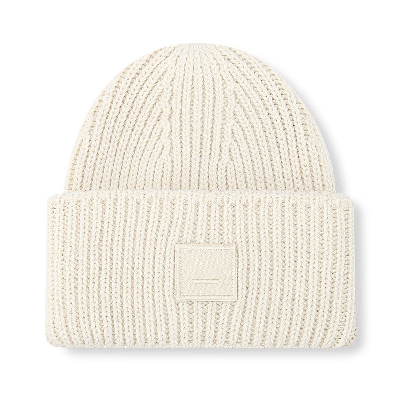 Square Smiley Wool Knitted Winter Hat