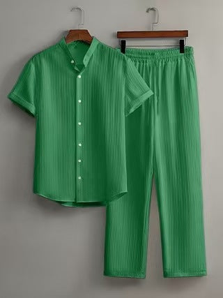 Men's casual short-sleeved suit set (two pieces)