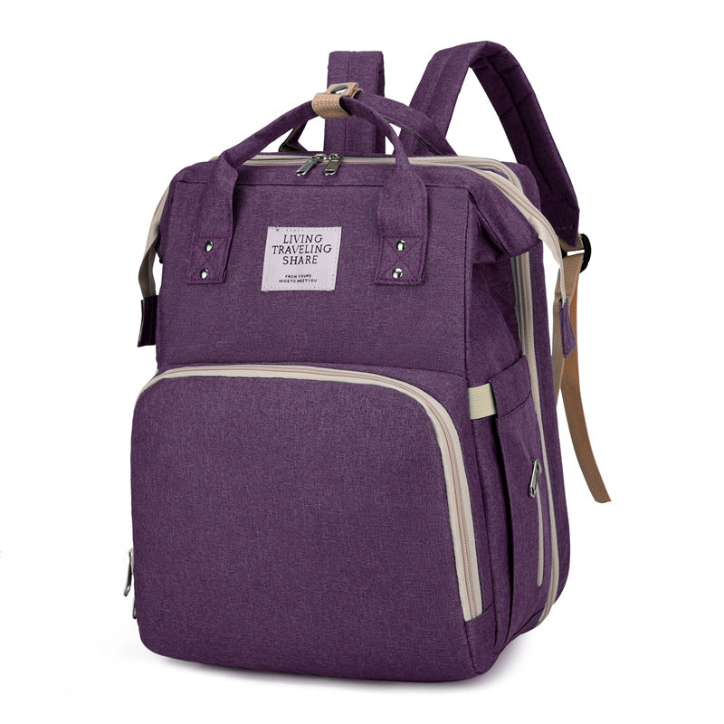 Foldable Mommy Bag with USB Port Large Capacity Baby Diaper Backpack