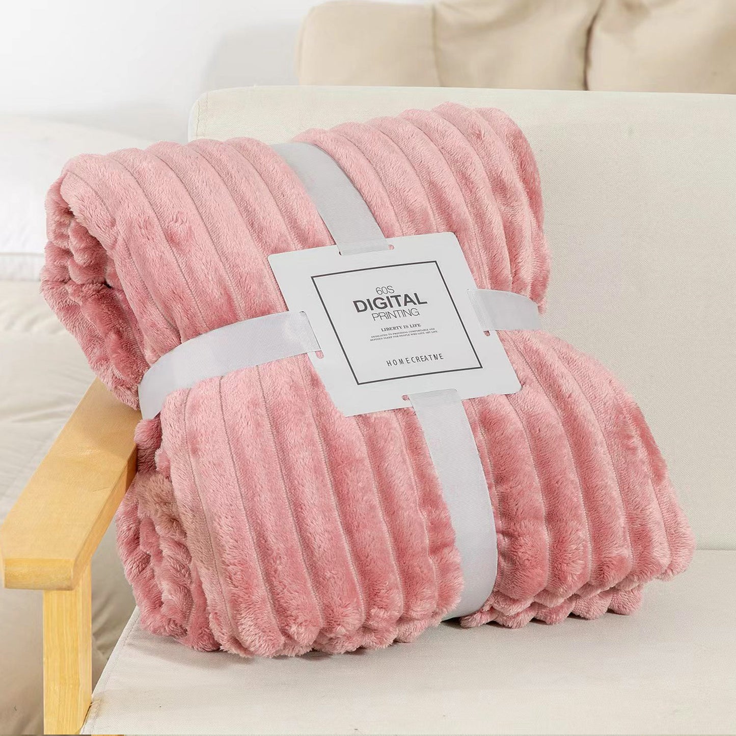Soft Flannel Rabbit Fur Imitation Blanket