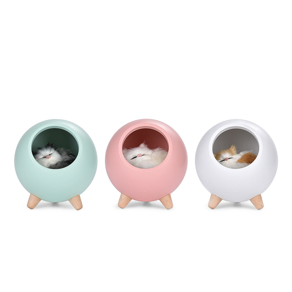 A cartoon cat bed atmosphere night light for girls