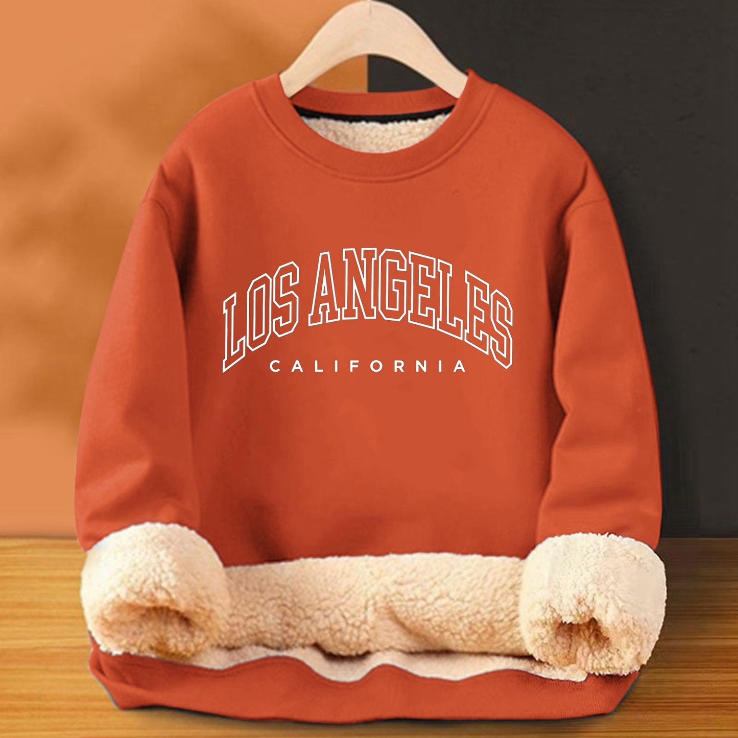 A warm jacket with a hood over the head