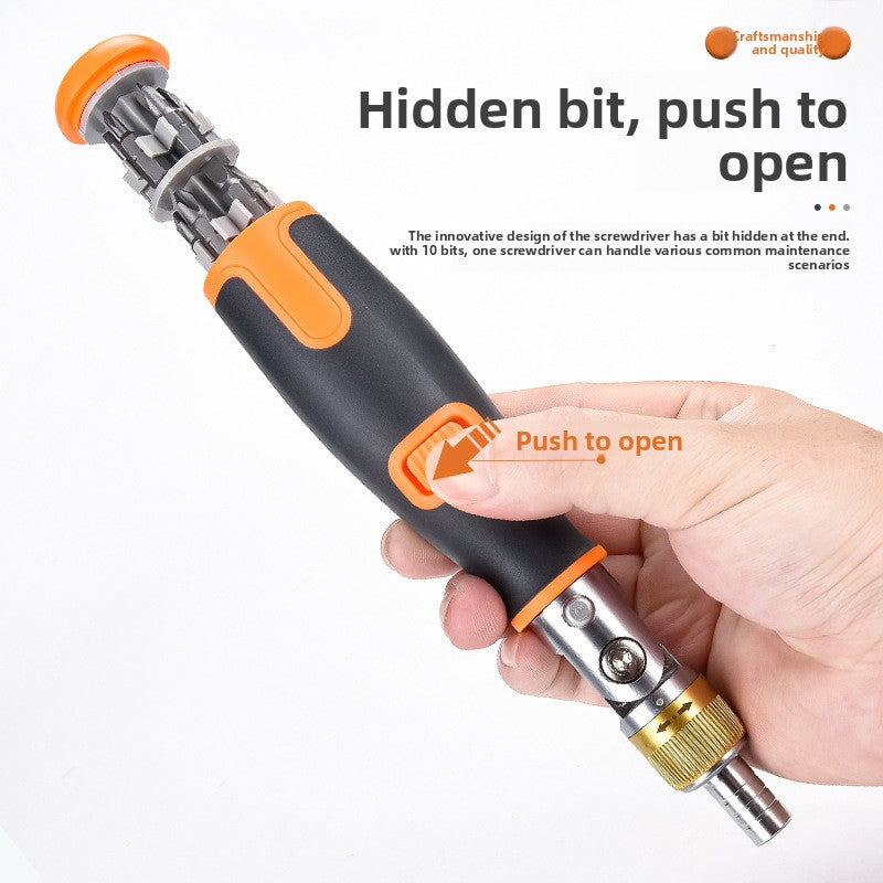 Household Portable 10-in-1 Hidden Bit Multi-Angle Ratchet Corner Screwdriver Set Multi-Functional Screwdriver