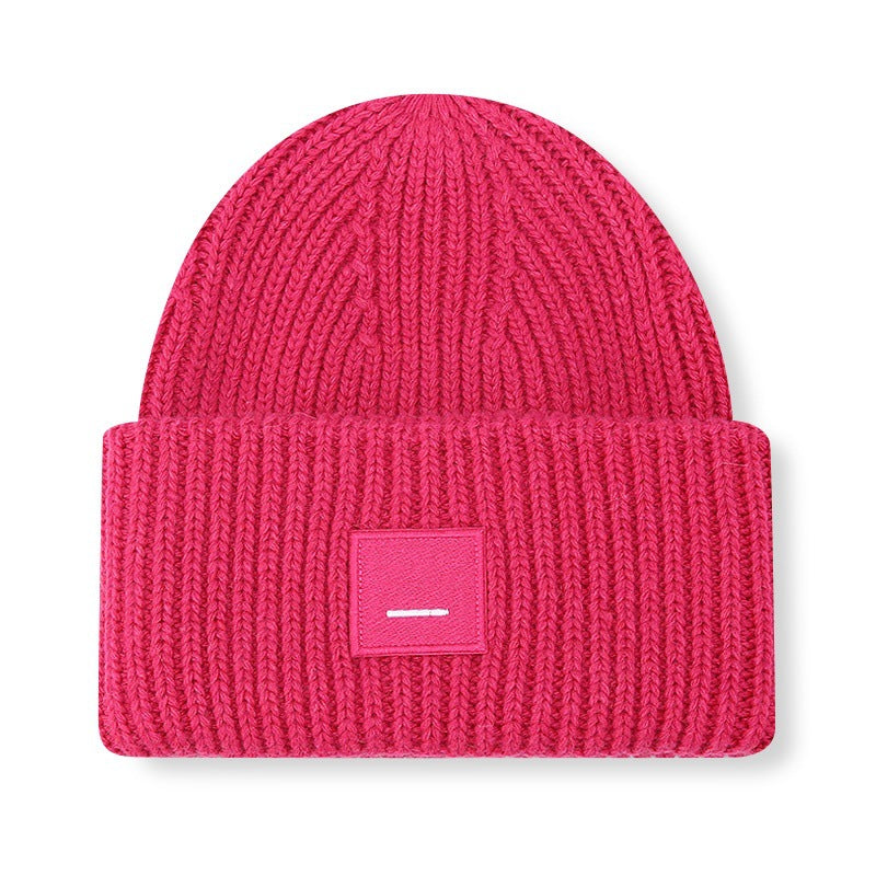 Square Smiley Wool Knitted Winter Hat