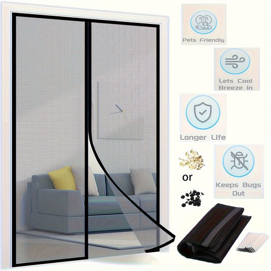 Magnetic Mesh Door Curtain with Anti-Mosquito Design