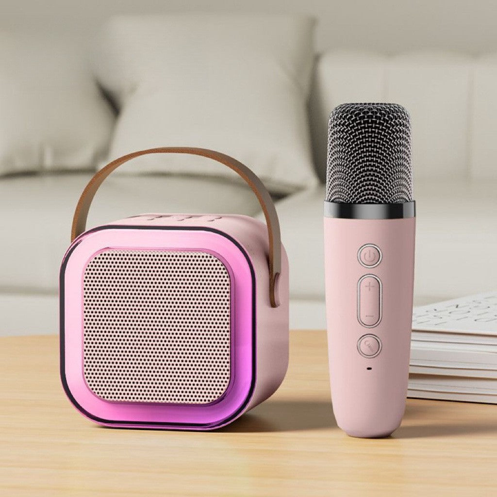 Přenosný Bluetooth reproduktor s karaoke mikrofonem= 