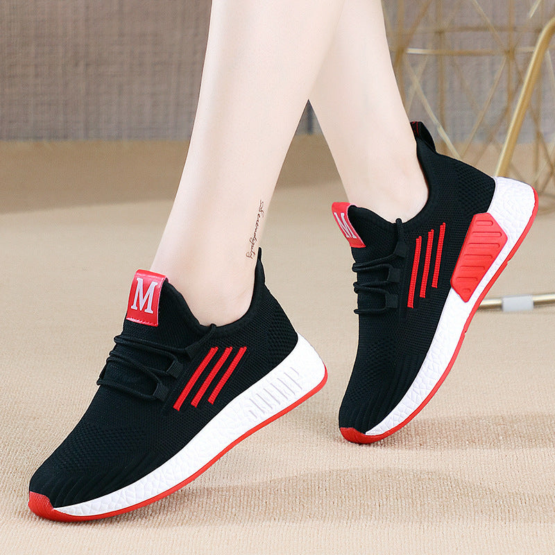 Students wearing flat casual net shoes