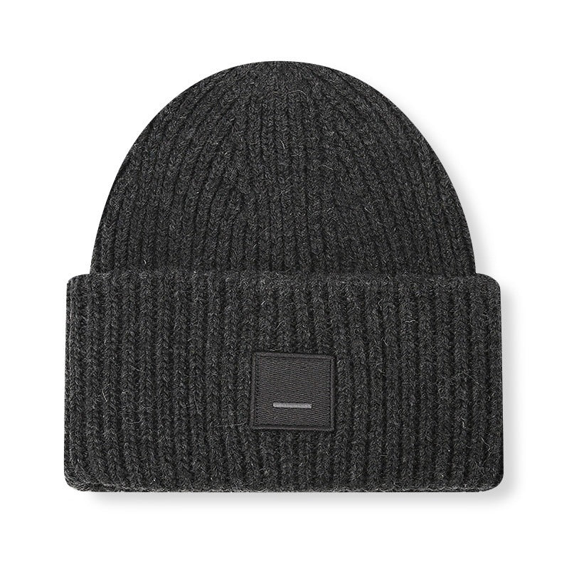 Square Smiley Wool Knitted Winter Hat