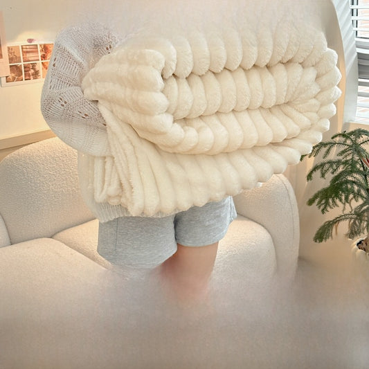 Soft Flannel Rabbit Fur Imitation Blanket