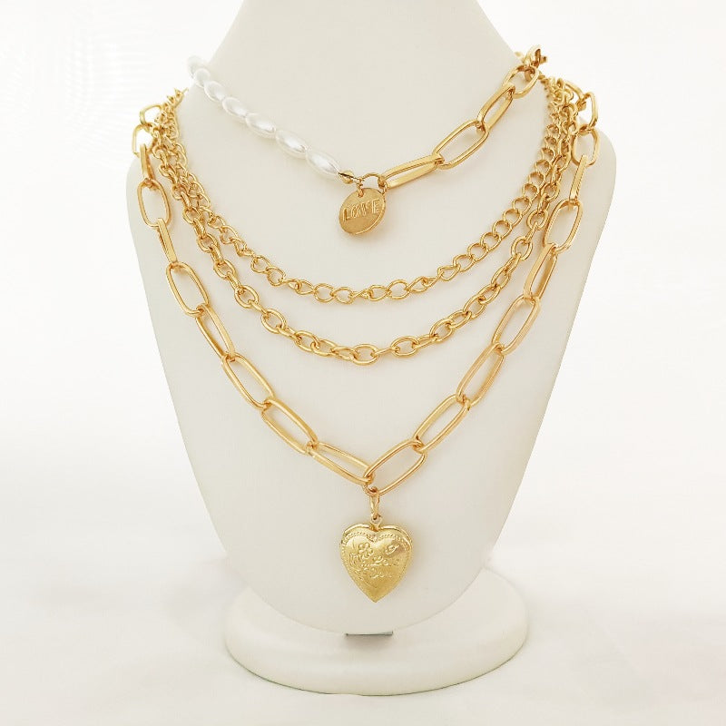 Women's Multi-Layer Heart Pendant Necklace