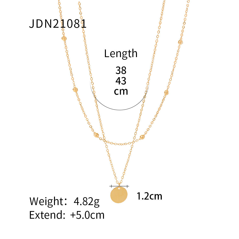 Fashion Stainless Steel Geometric Necklace with Titanium Pendant