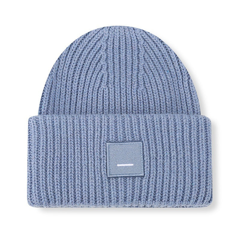 Square Smiley Wool Knitted Winter Hat