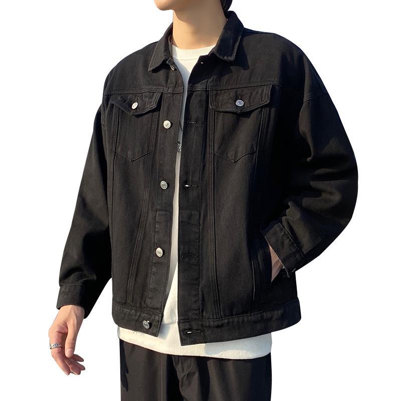 Fashionable Men's Washed Denim Jacket, Loose Fit, Multiple Pockets