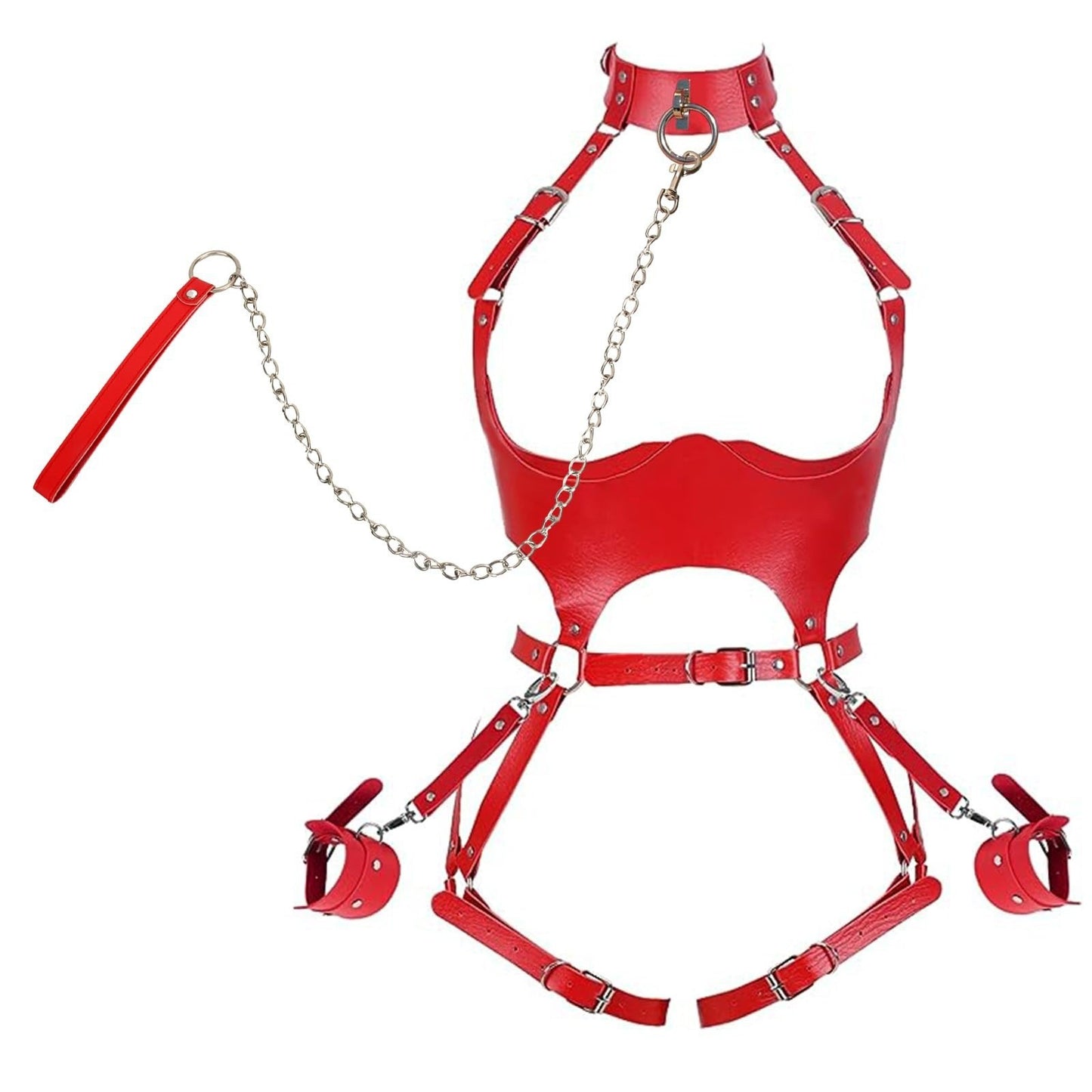 Adjustable PU Leather Lingerie Set for Couples