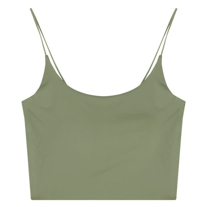 Womens Ice Silk halter top with Built-in Chest Pad