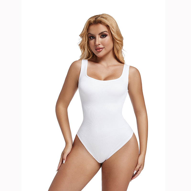 Seamless shaping and waist-reducing one-piece garment