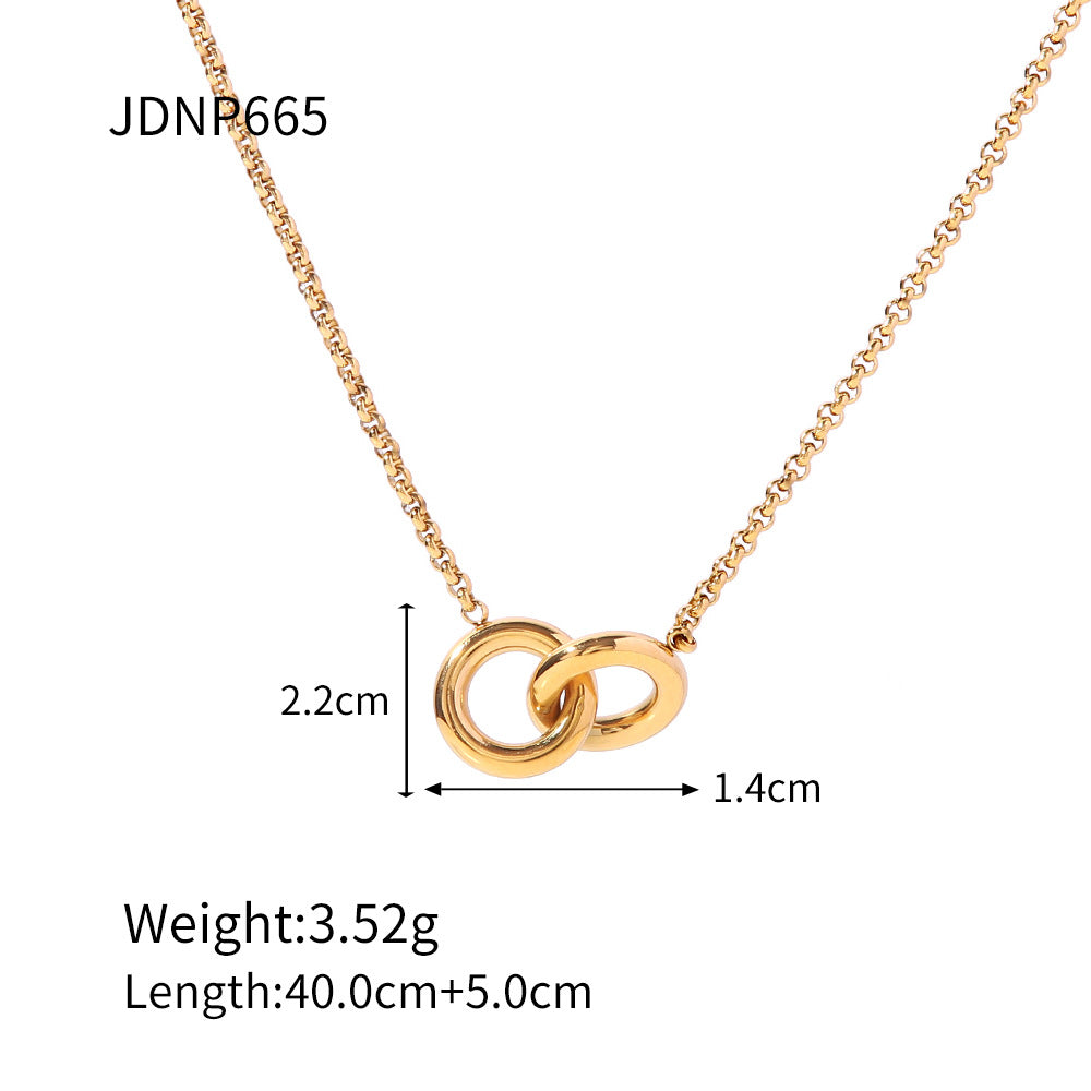 Fashion Stainless Steel Geometric Necklace with Titanium Pendant