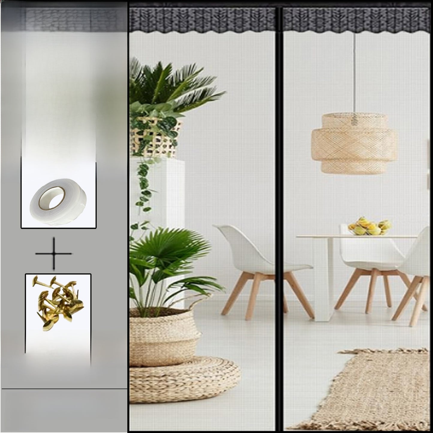 Magnetic Mesh Door Curtain with Anti-Mosquito Design