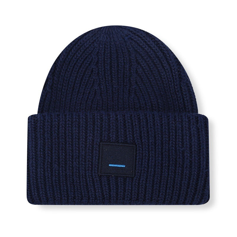 Square Smiley Wool Knitted Winter Hat