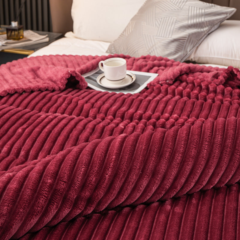 Soft Flannel Rabbit Fur Imitation Blanket
