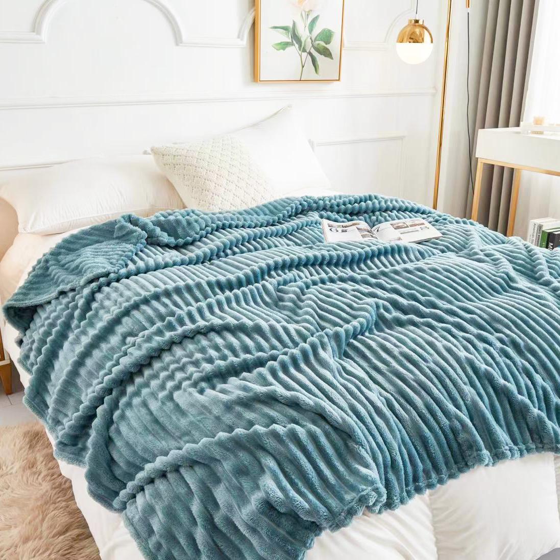 Soft Flannel Rabbit Fur Imitation Blanket