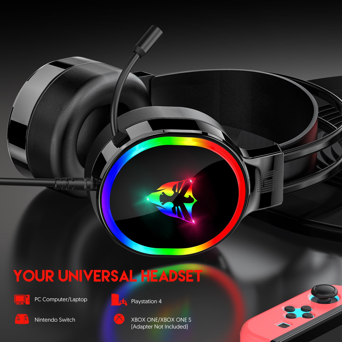E-sports game headphones with microphone