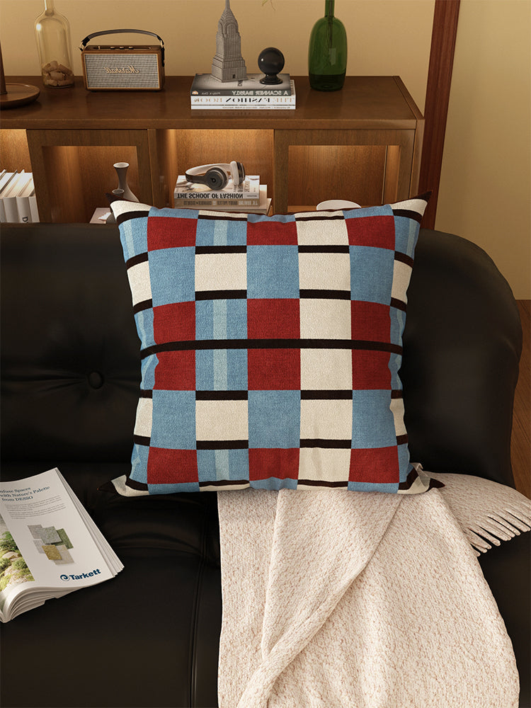 Retro Plaid Sofa Pillow Cushion, Home / Office Decor