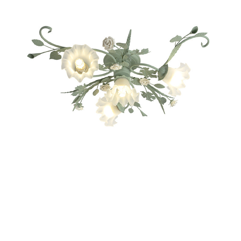 Stropní lampa Vintage Blue Floral s inteligentním ovládáním