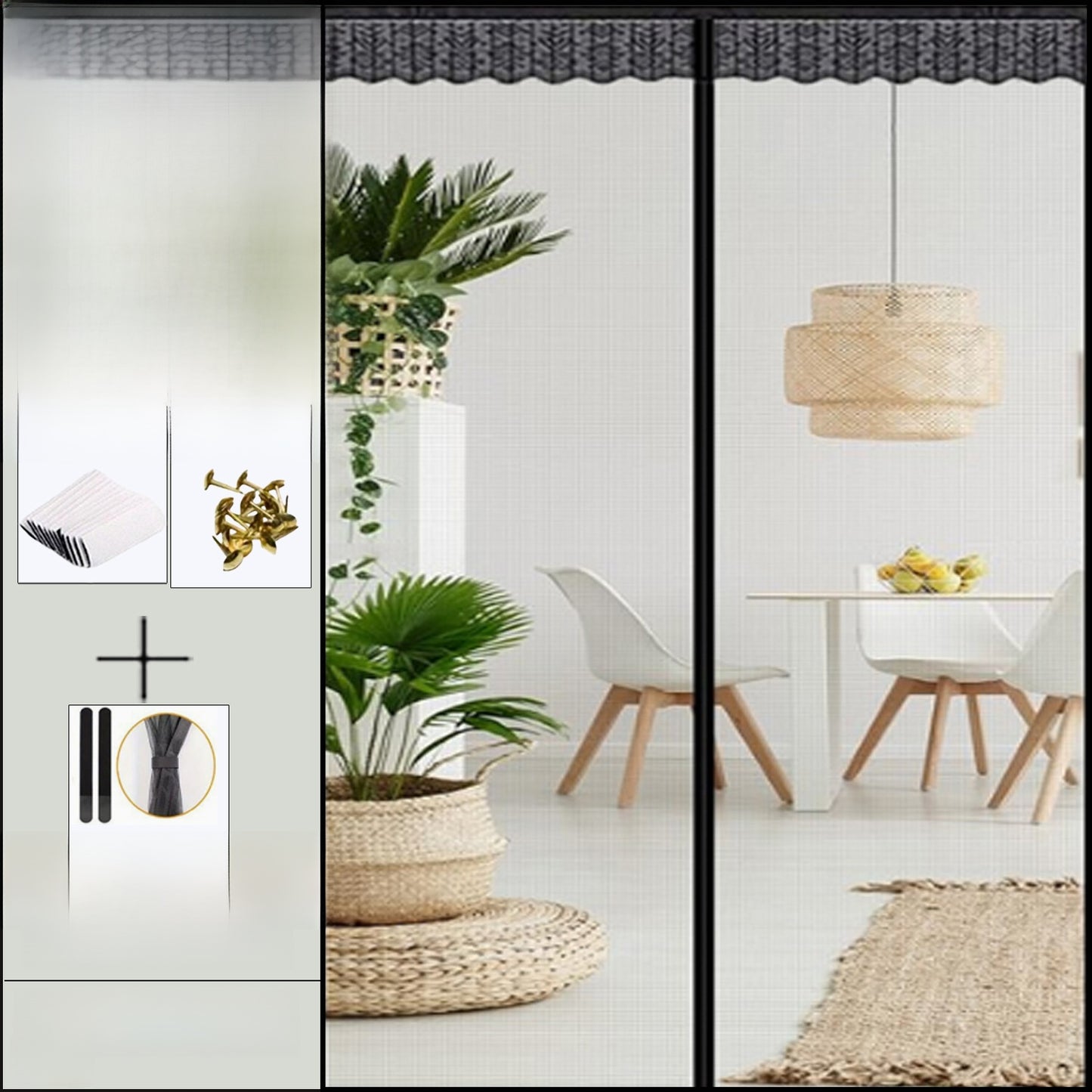 Magnetic Mesh Door Curtain with Anti-Mosquito Design