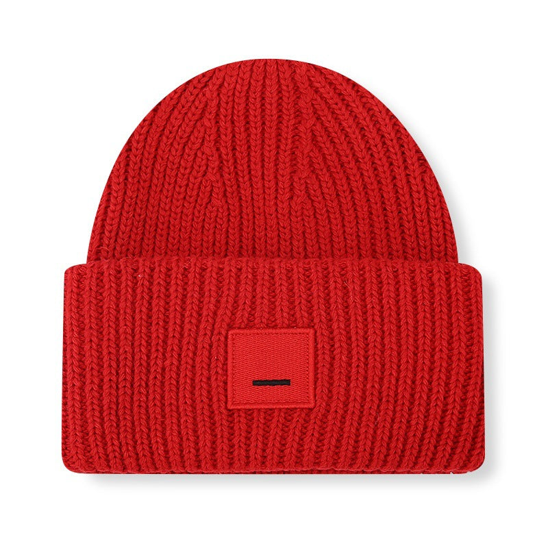 Square Smiley Wool Knitted Winter Hat